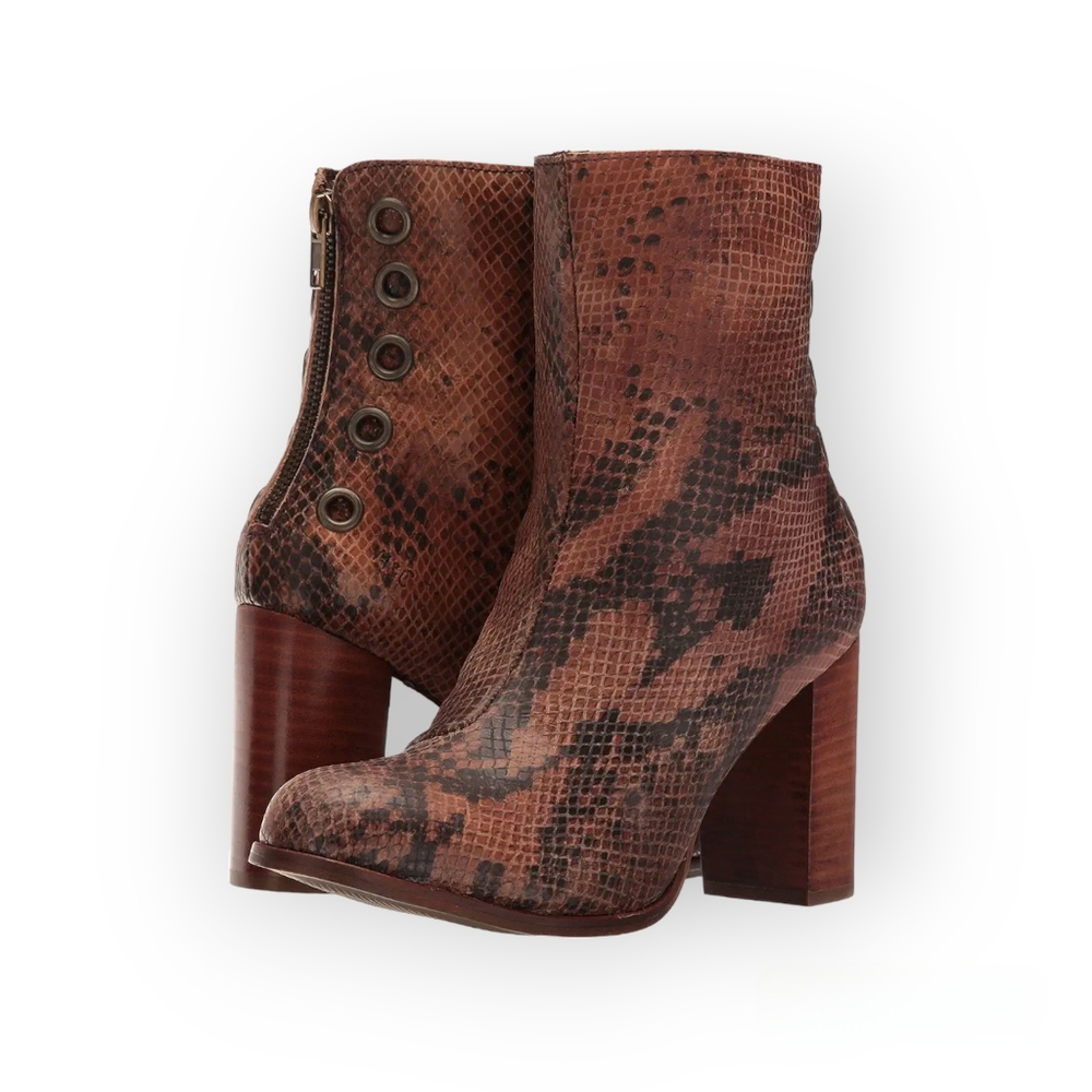 Musse & Cloud Millie Engineer Boot Brown Snake Print